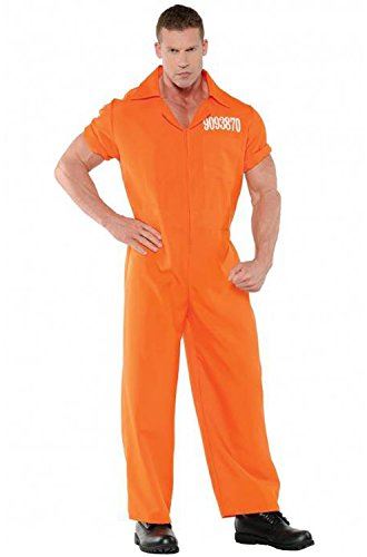 Convicted Jumpsuit - Inmate Prisoner - Orange - Costume - Adult - 2 Sizes