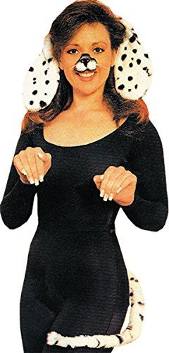 Dalmatian Ear & Tail Set - Plush - White/Black - Costume Accessories - Adult