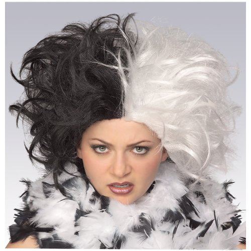 Cruella - Ms Spot Wig - Black/White - Costume Accessory - Teen Adult