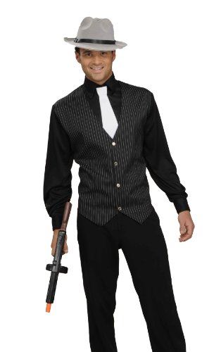 Gangster Set - Shirt Vest Tie - Black/White - Costume - One Size