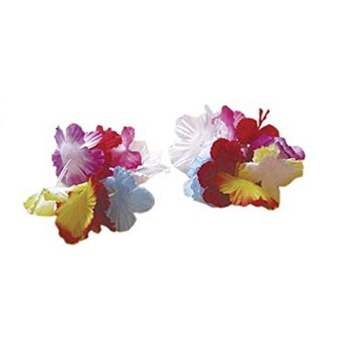 Pulsera hawaiana arcoíris - 1 par - Flores - Luau - Accesorios para disfraces