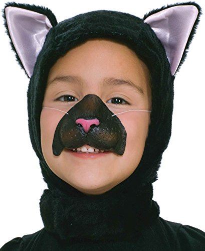 Conjunto de nariz y capucha para gato - Negro - Accesorio de disfraz - Niño adolescente más pequeño