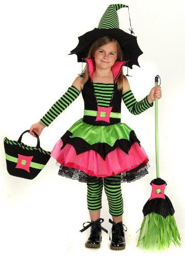 Spiderina Witch - Bright Colors - Costume - Child Size 6