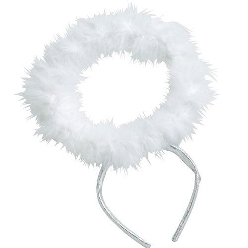 Angel Marabou Feather Halo - White - Costume Accessory - Child Teen Adult