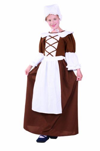 Colonial Peasant Dress - Brown/White - Costume - Teen 16-18