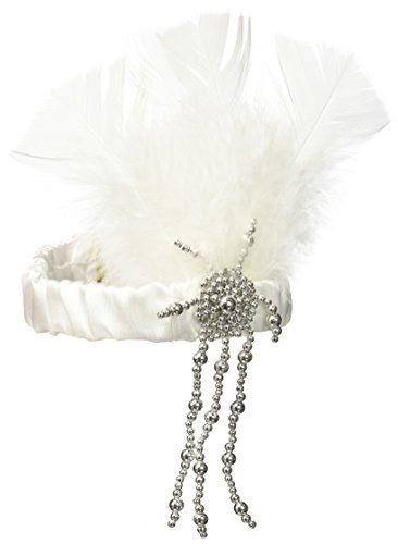 Flapper Headpiece - 20s - White - Costume Accessory - Adult Teen