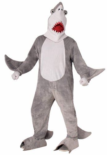 Chomper the Shark Mascot - Grey/White - Costume - Adult - Standard