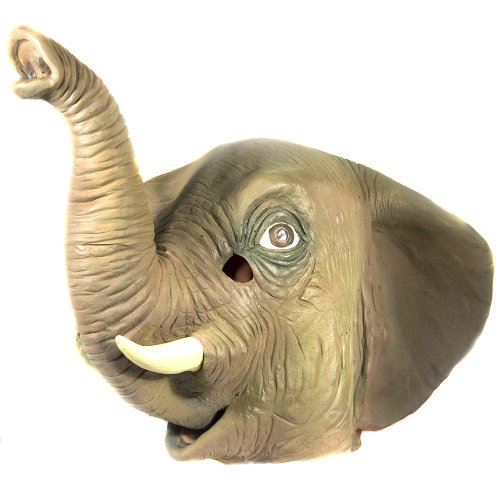 Elephant Mask - Realistic -  Animal - Grey - Costume Accessory - Adult