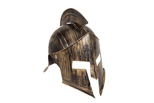 Medieval Iron Knight Helmet - Plastic - Antique Gold - Costume Accessory - Adult