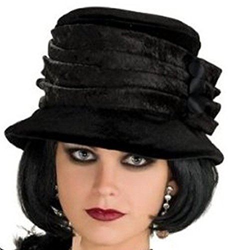 Cloche Hat - 1920's - Black - Velvet - Costume Accessory - Adult Teen