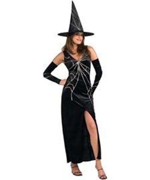 Web Spinner Witch - Long Dress - Black - Costume - Adult - Standard
