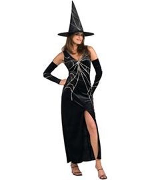 Web Spinner Witch - Vestido Largo - Negro - Disfraz - Adulto - Estándar 