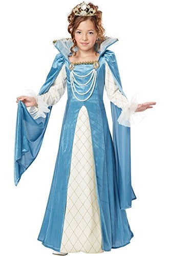 Renaissance Queen - Blue/Cream - Costume - Child - Large 10-12