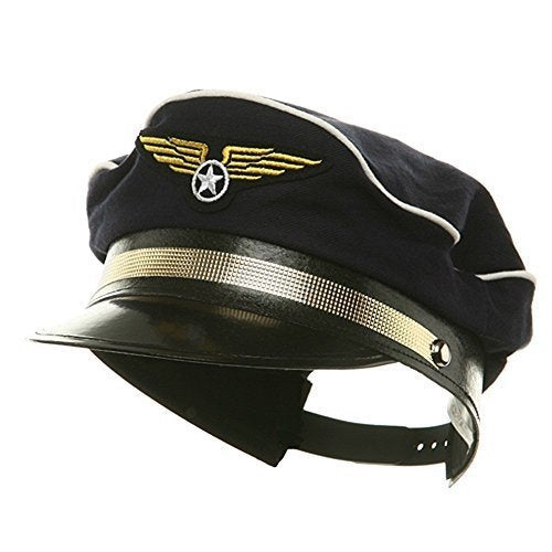 Gorro de piloto - Aviador - Azul marino - Accesorio de disfraz - Adulto adolescente