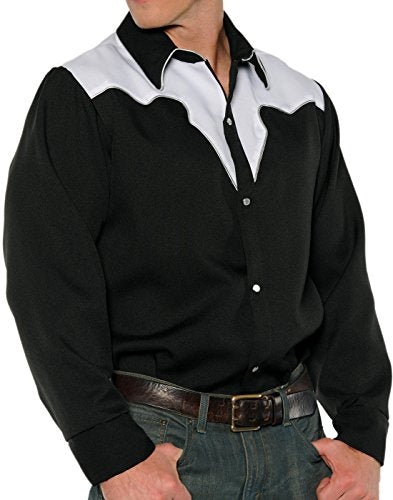 Cowboy Rodeo Shirt - Black/White - Costume - Adult
