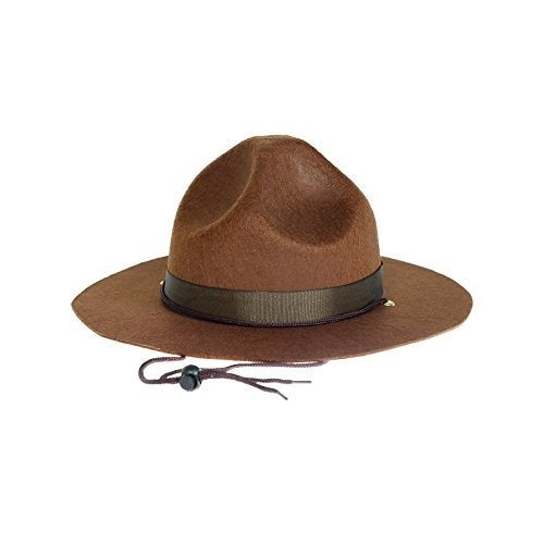 Sombrero de sargento de instrucción Mountie - Ranger - Policía - Accesorio de disfraz - Adulto