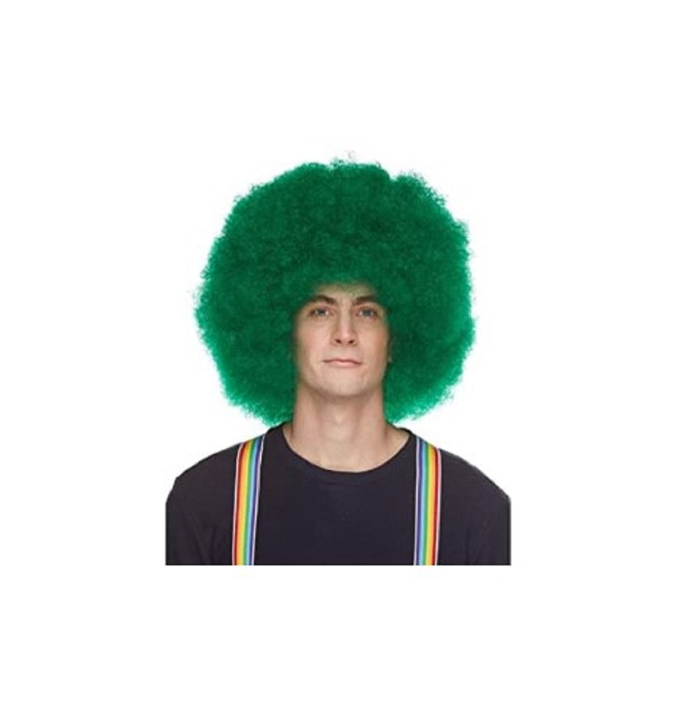 Pelucas afro - Verde - Década de 1960 y 1970 - Payaso - Accesorio de vestuario - Adolescente adulto