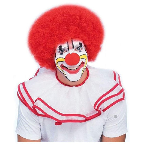 Peluca Afro - Roja - Payaso de los años 60 y 70 - Accesorio de vestuario - Adolescente adulto