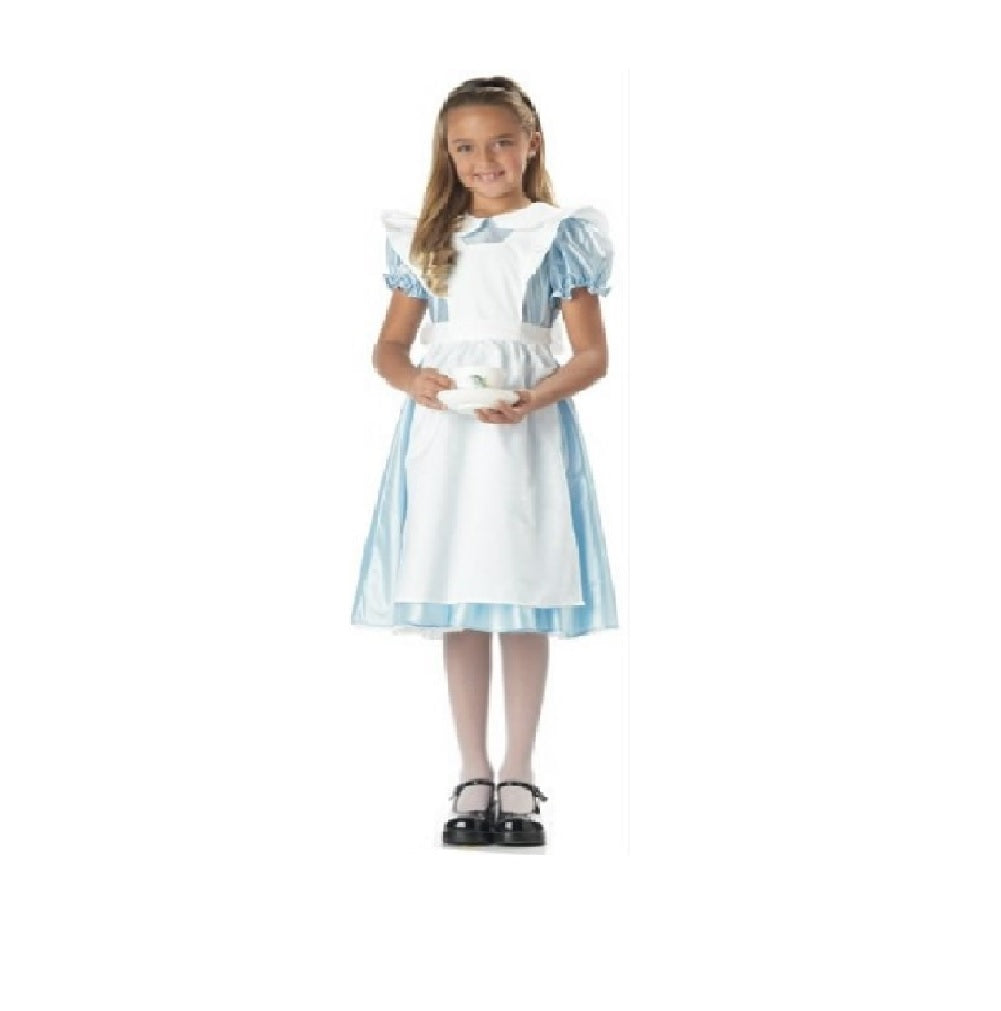 Alice im Wunderland – Hellblau – Angenähte Schürze – Kostüm – Kind – 3 Größen