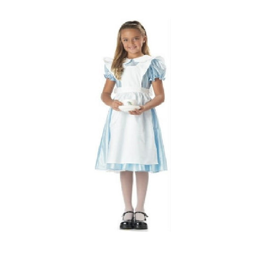 Alice im Wunderland – Hellblau – Angenähte Schürze – Kostüm – Kind – 3 Größen