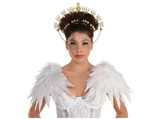 Angel Wings - Shoulder -White - Feather - Birds - Costume Accessory - Teen Adult