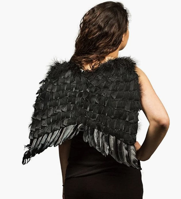 Dark Angel Wings - Black - Feather - Birds - Costume Accessory - Teen Adult