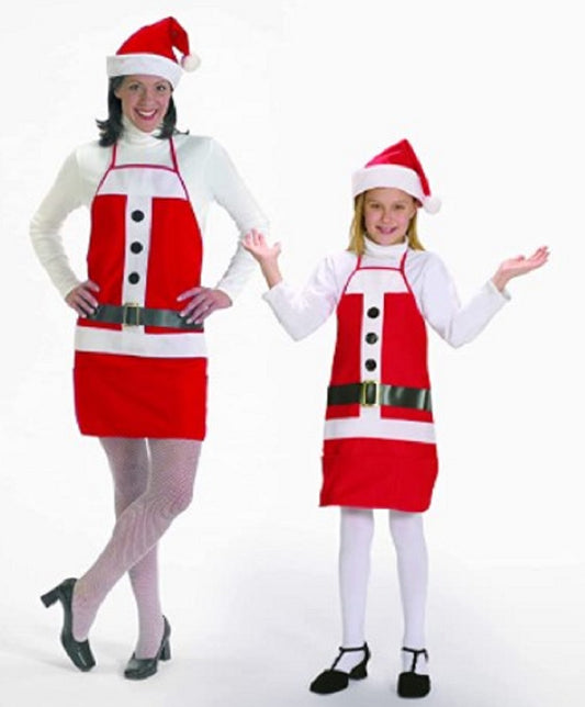 Mrs Claus Apron Hat Set - Cooking Baking - Costume Accessory - One Size