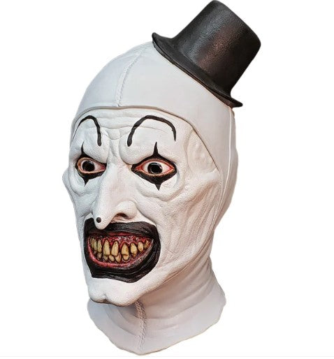 Art the Clown Latex Mask - Terrifier - White/Black - Costume Accessory - Adult