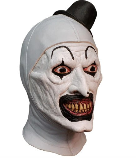 Art the Clown Latex Mask - Terrifier - White/Black - Costume Accessory - Adult