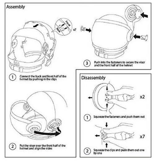 Casco de Astronauta - Espacio - Naranja - Plástico - Accesorio de Disfraz - Niño