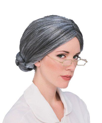 Mrs Claus Wig - Old Lady - Susan B. Anthony - Costume Accessory - Adult Teen