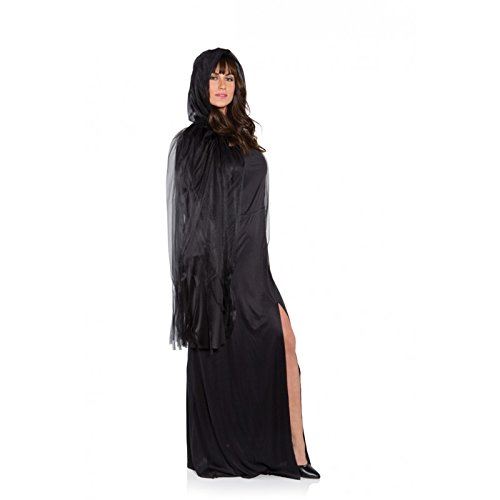 Ghost Cape - 3/4 Length - Tattered - Black - Costume - Adult