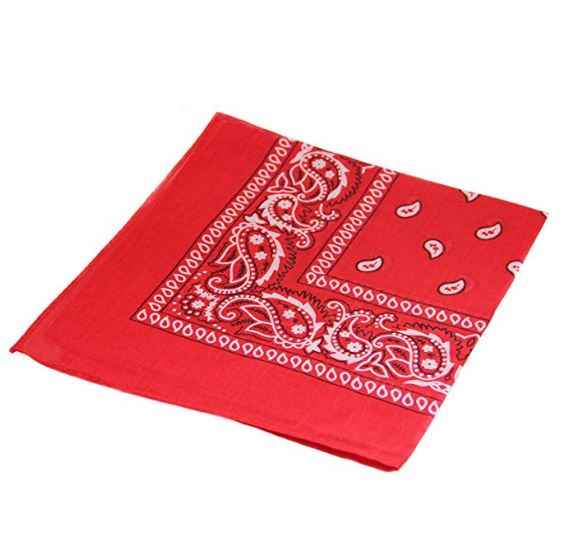 Quadratisches Paisley-Bandana – Rot/Weiß – Cowboy/Cowgirl – Kostümzubehör