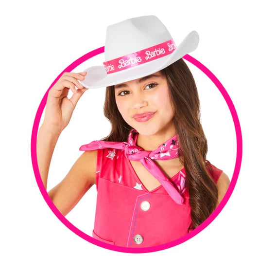 Sombrero de vaquera Barbie y Ken - Blanco - Accesorio para disfraz - Niño