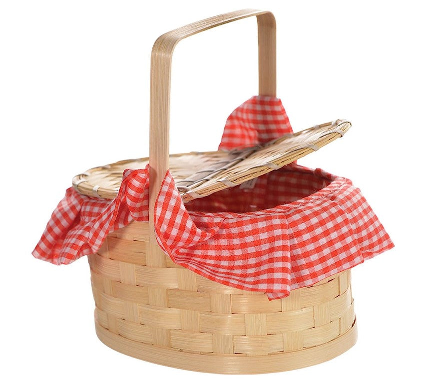 Gingham Picnic Basket - Riding Hood - Story Book - Red/White - Costume Accessory