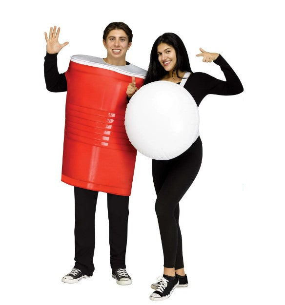 Beer Pong - Tunic - Inflatable Ball - 2 in 1 - Couples Costumes - Adult One Size