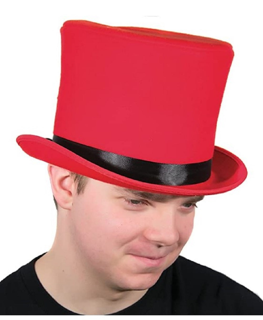 Bell Topper - Top Hat - Victorian - Holiday - Red - Costume Accessory