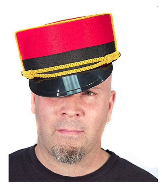 Gorro de Bellboy - Bellhop - Rojo/Negro - Mago de Oz - Accesorio de Disfraz - Adulto