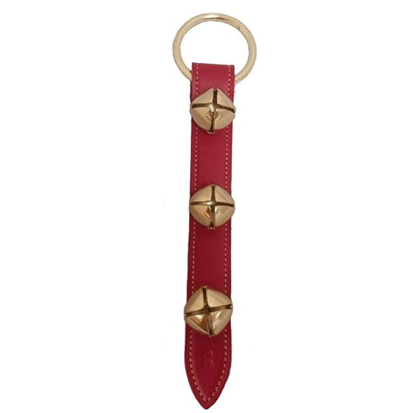 Santa Claus Bells - 3 Bells on Red Leather Strap - Christmas - Costume Accessory