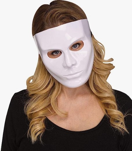 Blank Mask - White - Female - Plastic - Costume Accessory - Teen Adult