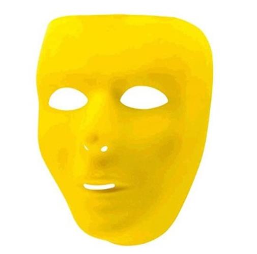 Blank Mask - Yellow - Plastic - Costume Accessory - One Size