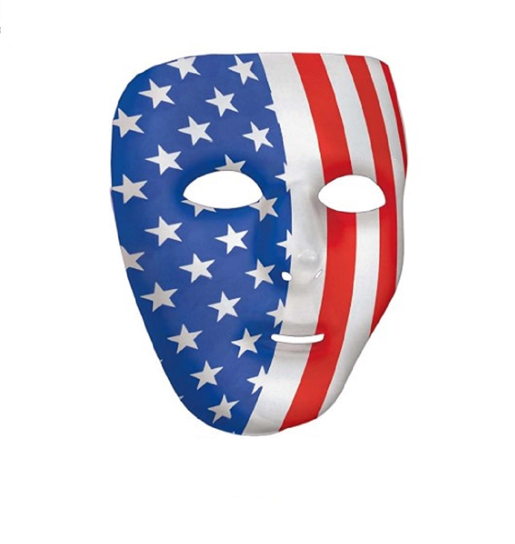 Blank Mask - Patriotic - USA - Plastic - Costume Accessory - Teen Adult
