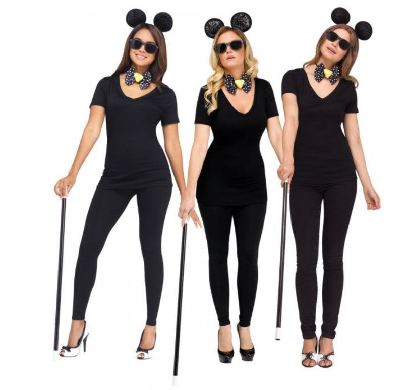 3 Blind Mice Sets - Black - Costume Cosplay Accessory - Child Teen Adult