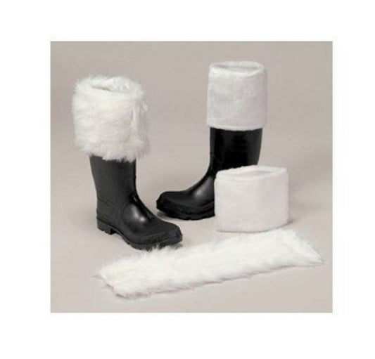 Fundas para botas de Papá Noel - Señora Claus - Blanco - Pelo corto - Accesorio de disfraz