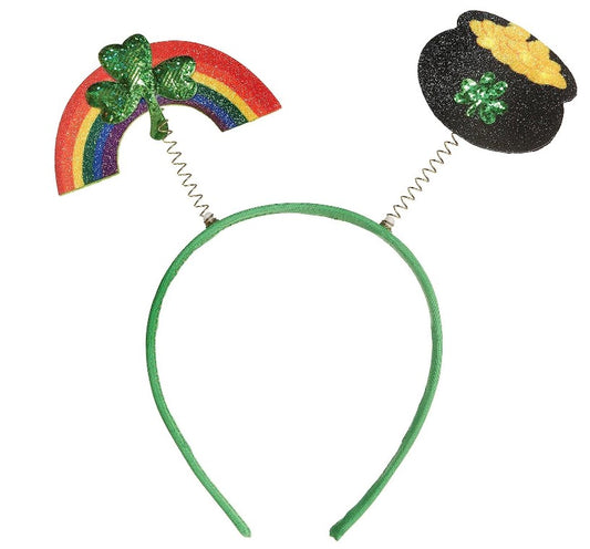 St. Patrick's Day Glittery Rainbow Pot of Gold Head Bopper - 10" x 9.5" (Pack of