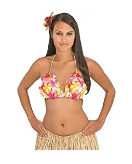 Top de bikini de flores - Hawaiano - Accesorio de disfraz - Adulto