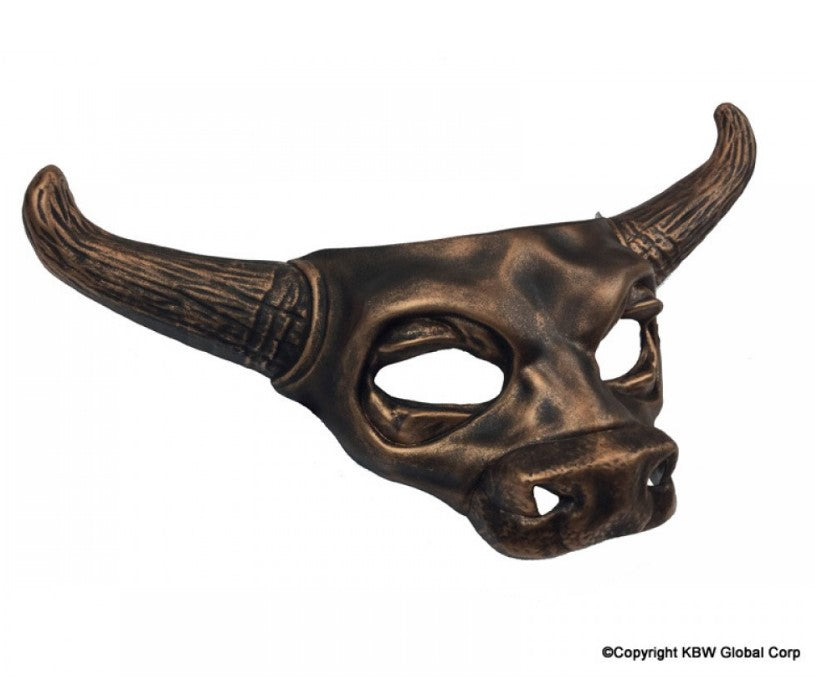 Bull Half Mask - Bronze - Greek Mythology - Costume Accessory – Adult Teen