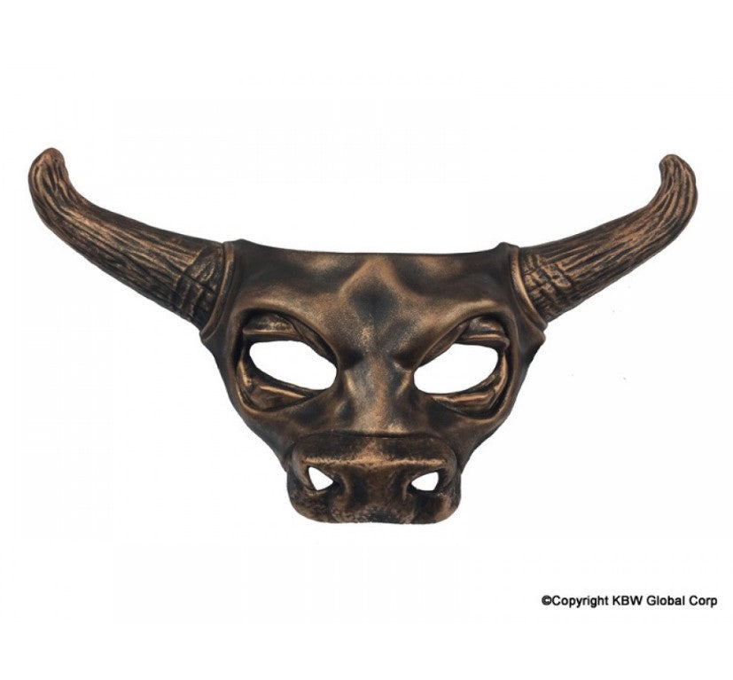 Bull Half Mask - Bronze - Greek Mythology - Costume Accessory – Adult Teen