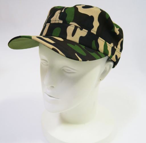 Army Hat Cap - Camouflage - Light - Costume Accessory - Child Teen Smaller Adult