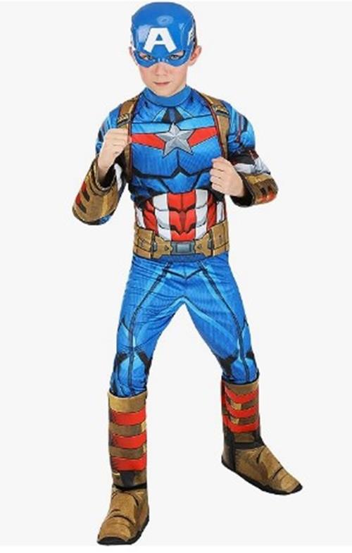 Captain America - Muscle Definition - Qualux Costume - Child - 3 Sizes